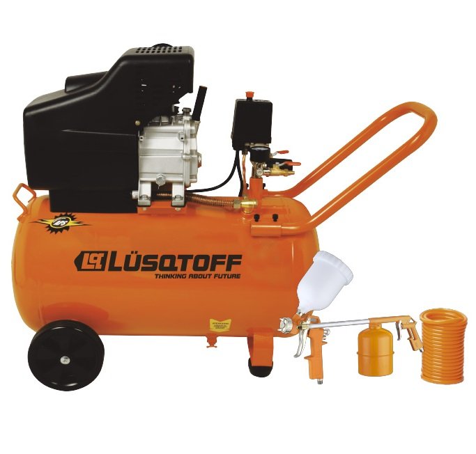 COMPRESOR LUSQTOFF 50LTS 2HP + KIT 3 PZS LC-2550BK
