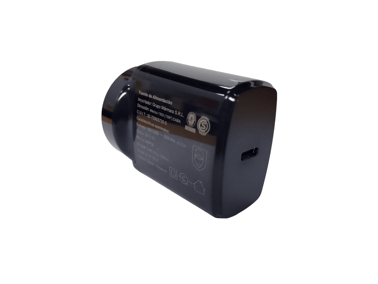 CARGADOR FUENTE C/ENTRADA USBC 5V 2A VAPEX