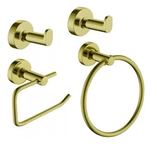 SET DE ACCESORIOS BAÑO SENSUS 4 PZS ORO MATE