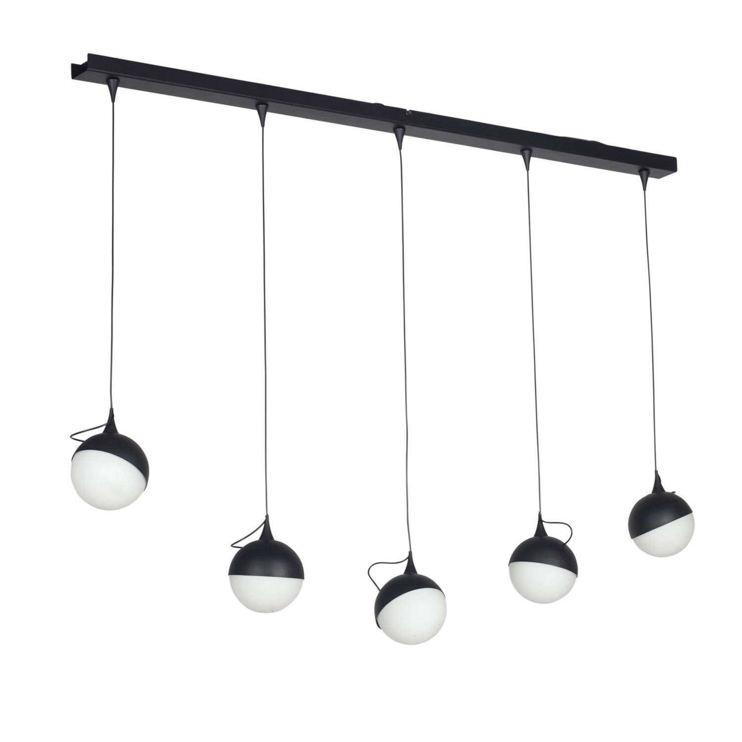 COLGANTE LIO 5 LUCES LED LINEAL NEGRO