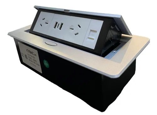 TOMA MULTIPLE ESCRITORIO C/TAPA + 2 USB TBCIN