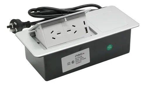 TOMA MULTIPLE ESCRITORIO C/TAPA + CARGA INALAMBRICA TBCIN