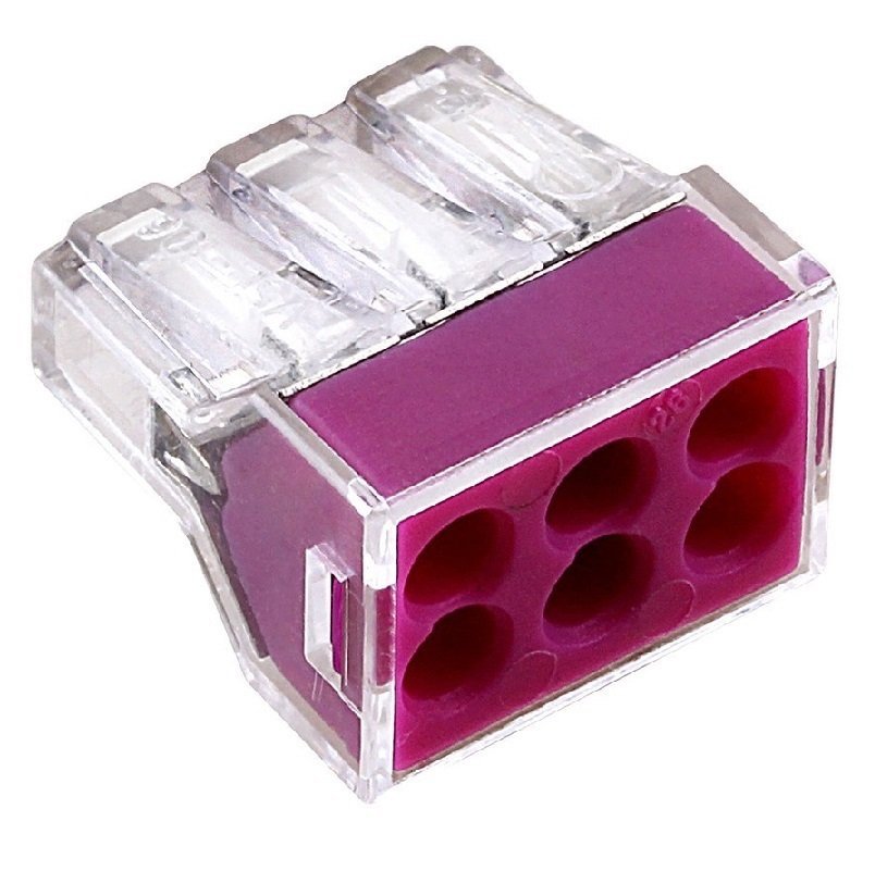 BORNERA DE CONEXION PERMANENTE TBCIN 6 ENTRADAS - VIOLETA