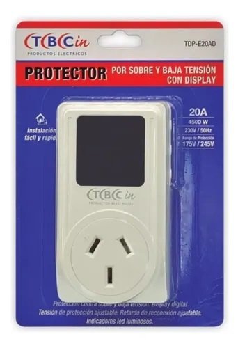PROTECTOR DE TENSION TBCIN 20A ENCHUFABLE C/DISPLAY 4500W