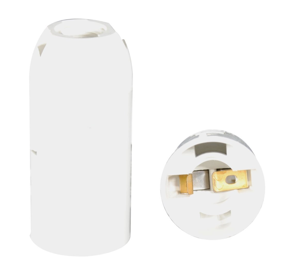 PORTALAMPARA E14 LISO BLANCO C/CONTACTO COBRE