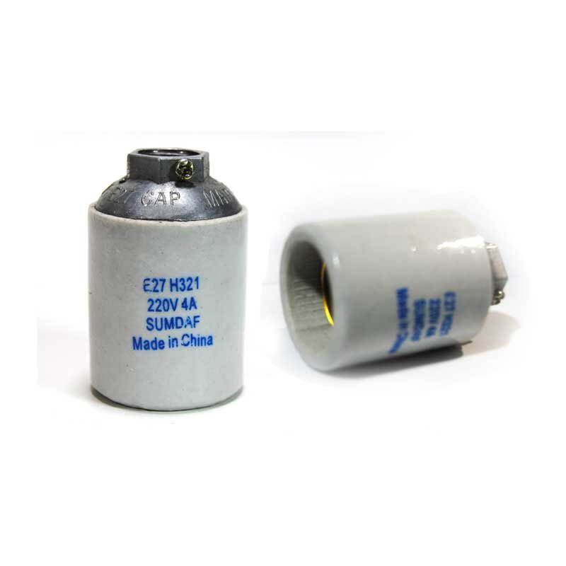 PORTALAMPARA PORCELANA  E27 CASCO ALUMINIO 5/8