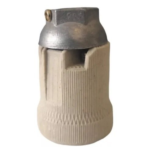 PORTALAMPARA CERAMICA E27 C/CASQUILLO ALUMINIO 3/8