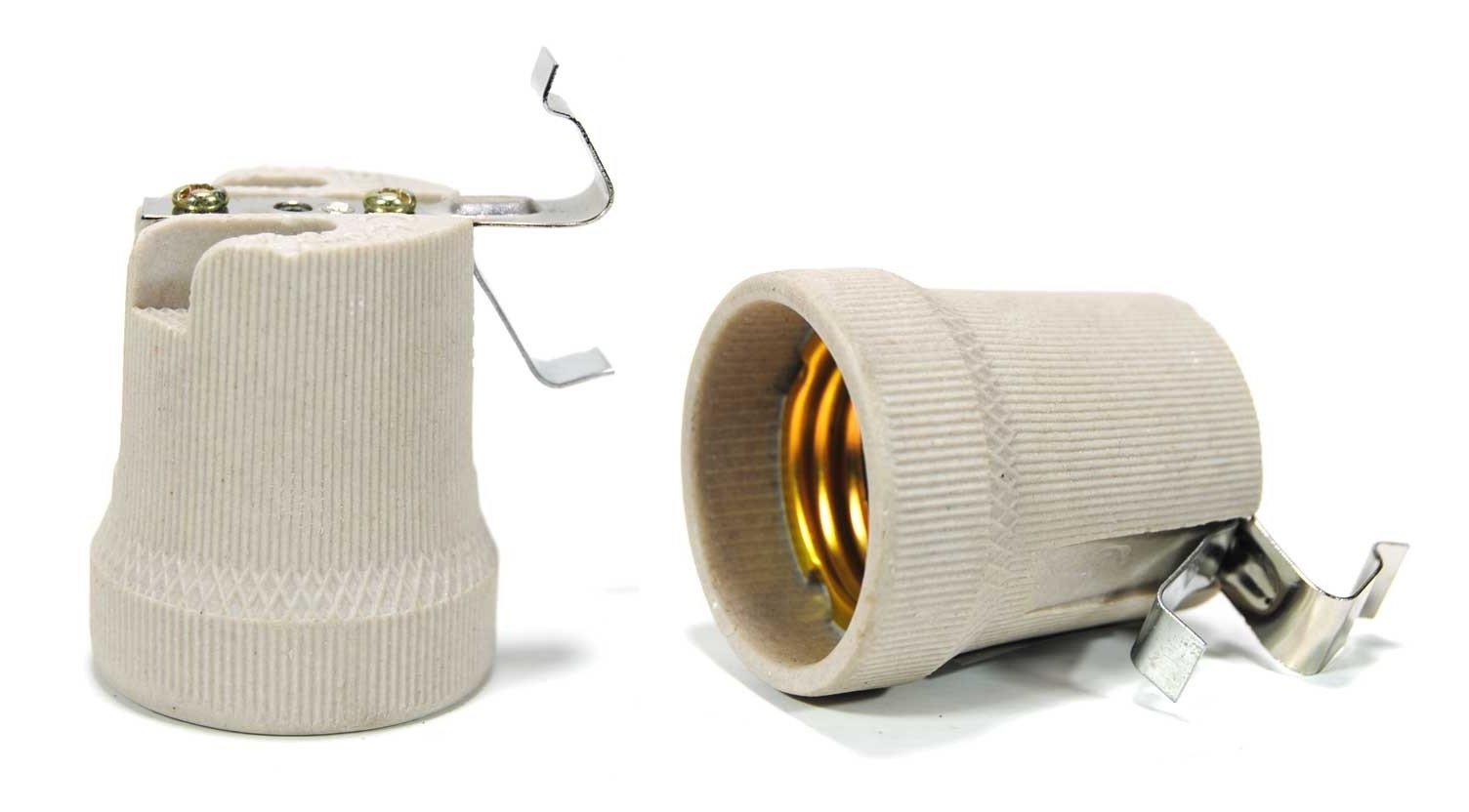 PORTALAMPARA DE CERAMICA E27 CON CLIP