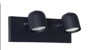 APLIQUE VELOZ 2 LUCES GU10 NEGRO