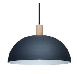 COLGANTE GUST 1/2 ESFERA NEGRO 50CM VIG