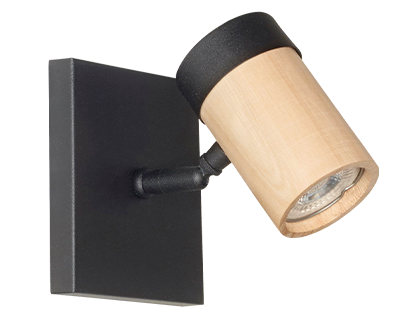 APLIQUE JAPON 1 LUZ GU10 NEGRO-MADERA