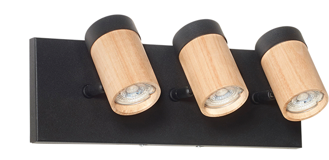 APLIQUE JAPON 3 LUCES GU10 BLANCO-MADERA